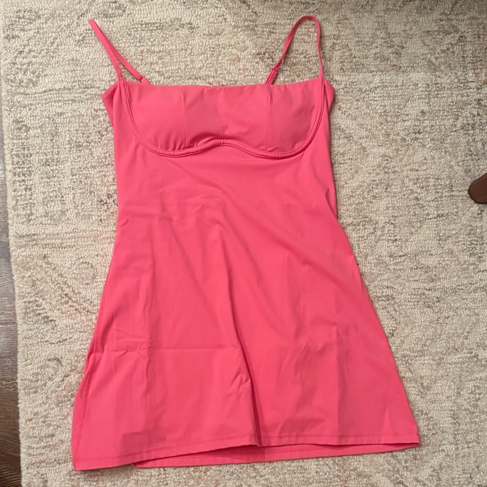 Pink Spaghetti Strap Workout Dress